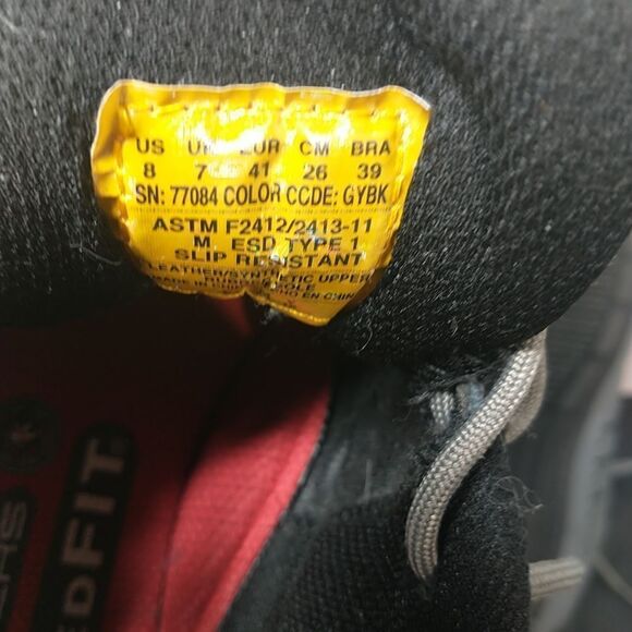 Skechers Work Men's SZ 8 Relaxed Fit: 77084 Work Shoe Gray - Picture 6 of 8